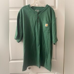 Men’s 2XL Tall Heathered Kelley green Henley style Carhartt shirt